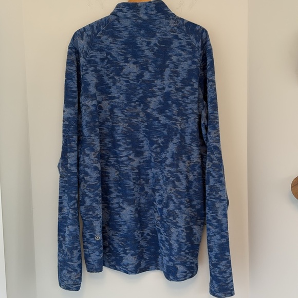 Lululemon Surge Warm 1/2 Zip Data Rush Mini Jacquard Chambray Mineral Blue - Picture 4 of 9